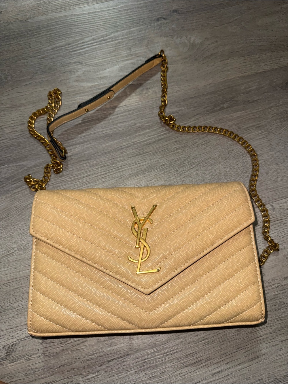 YSL tan/beige purse